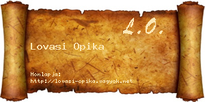 Lovasi Opika névjegykártya